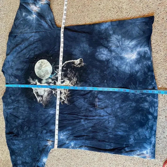 Gildan Ultra Cotton Tied Dyed Wolves Cat Print Unisex Adult Shirt Plus Size 2XL - Picture 3 of 6